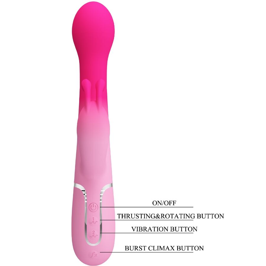 PRETTY LOVE - DEJON RABBIT 3 IN 1 MULTIFUNCTION VIBRATOR PINK