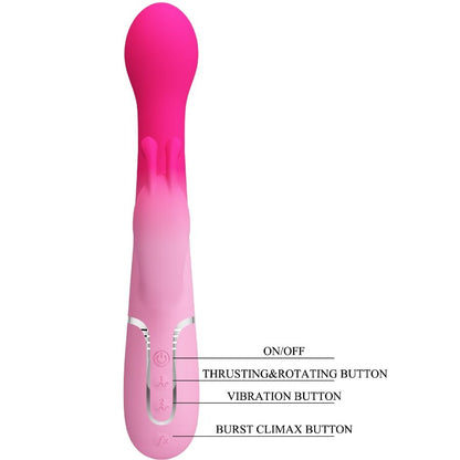 PRETTY LOVE - DEJON RABBIT 3 IN 1 MULTIFUNCTION VIBRATOR PINK