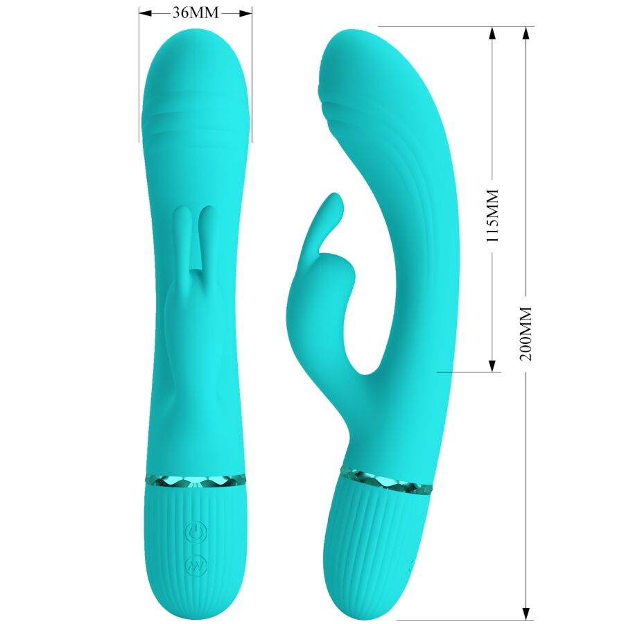PRETTY LOVE - SCOCCO RABBIT TURQUOISE VIBRATOR