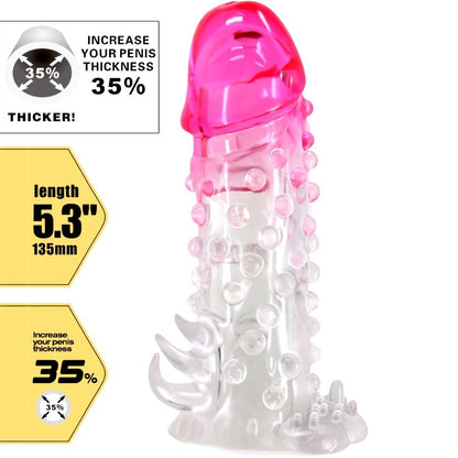 PRETTY LOVE - WILFORD REALISTIC ENLARGEMENT SHEATH WITH EMBOSSED PINK PENIS