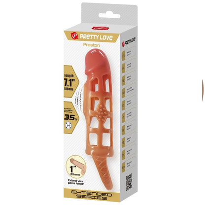 PRETTY LOVE - PRESTON 18CM VIBRATING PENIS SLEEVE