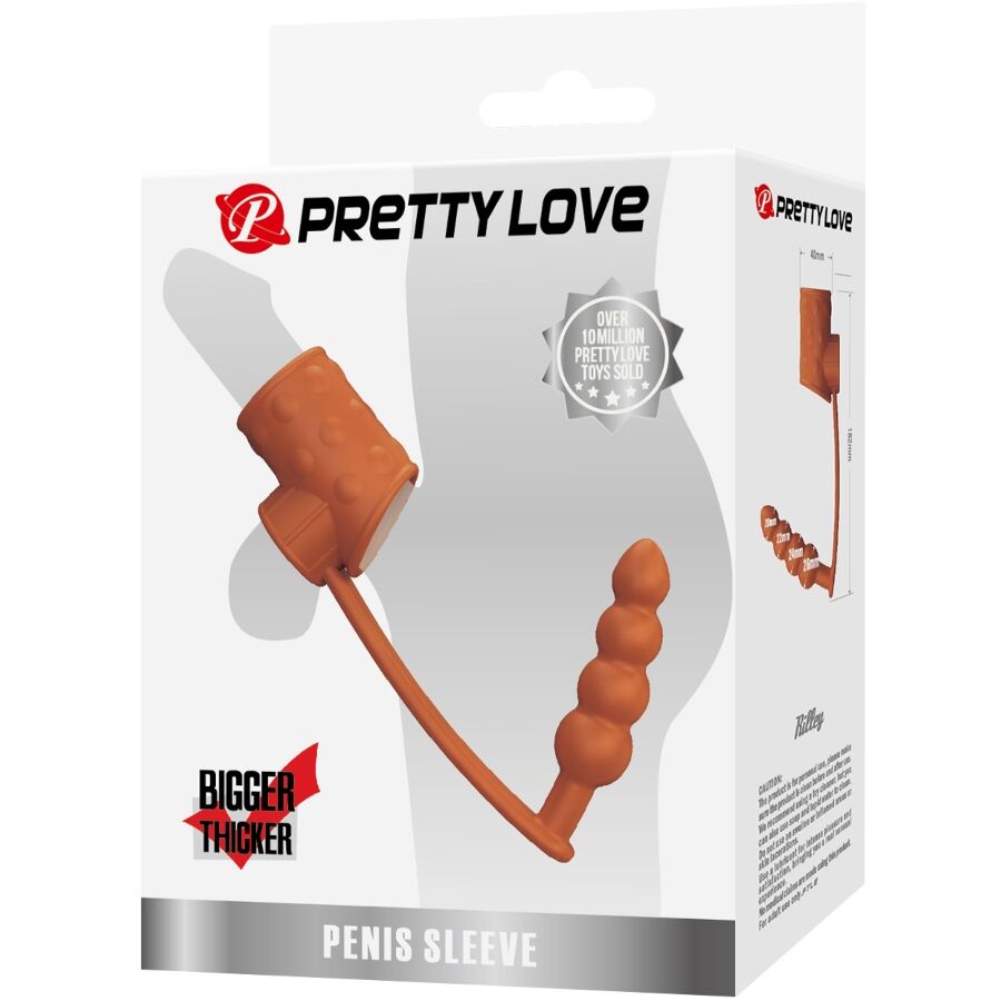 PRETTY LOVE - FUNDA PARA PENE CON PLUG ANAL NATURAL