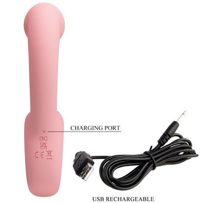 PRETTY LOVE - ERYNNYES G-SPOT VIBRATOR + CLITORAL STIMULATOR 10 VIBRATIONS PINK