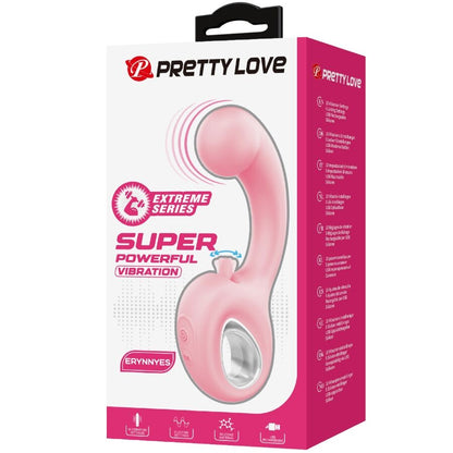 PRETTY LOVE - ERYNNYES G-SPOT VIBRATOR + CLITORAL STIMULATOR 10 VIBRATIONS PINK