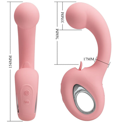 PRETTY LOVE - ERYNNYES G-SPOT VIBRATOR + CLITORAL STIMULATOR 10 VIBRATIONS PINK