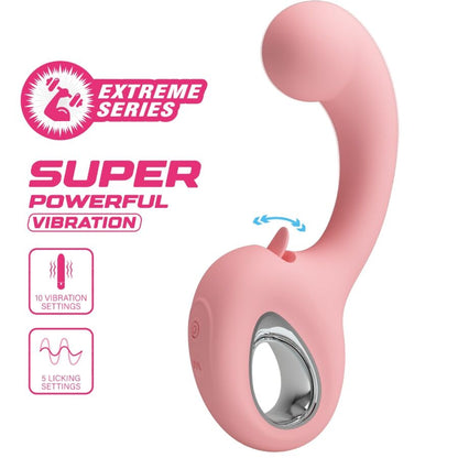 PRETTY LOVE - ERYNNYES G-SPOT VIBRATOR + CLITORAL STIMULATOR 10 VIBRATIONS PINK