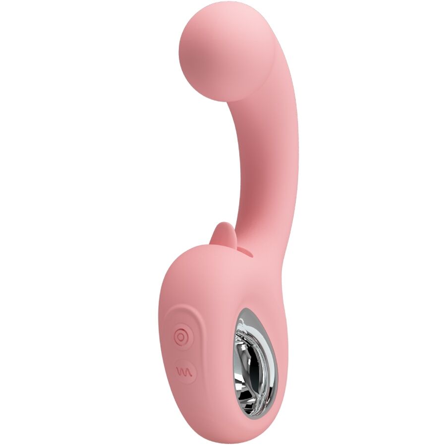 PRETTY LOVE - ERYNNYES G-SPOT VIBRATOR + CLITORAL STIMULATOR 10 VIBRATIONS PINK