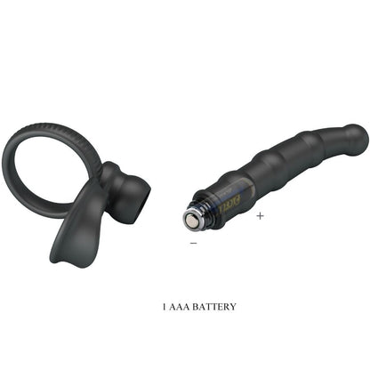 Pretty Love - Tatum Ring Vibrador Penis amb Plug 10 Vibrations Black