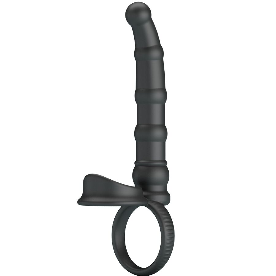 Pretty Love - Tatum Ring Vibrador Penis amb Plug 10 Vibrations Black