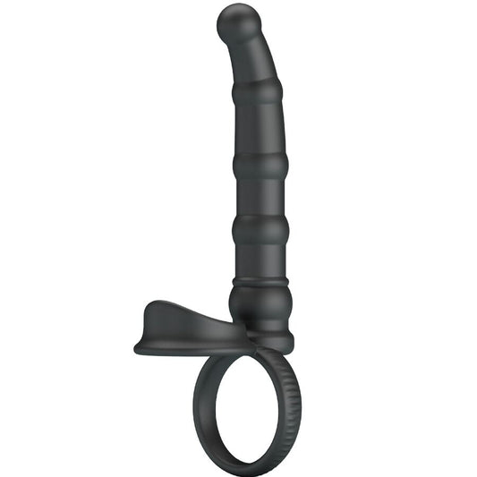 Pretty Love - Tatum Ring Vibrador Penis amb Plug 10 Vibrations Black