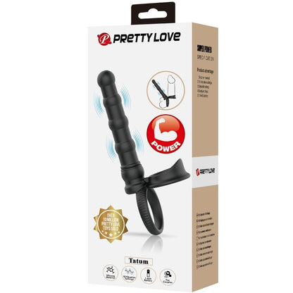 Pretty Love - Tatum Ring Vibrador Penis amb Plug 10 Vibrations Black