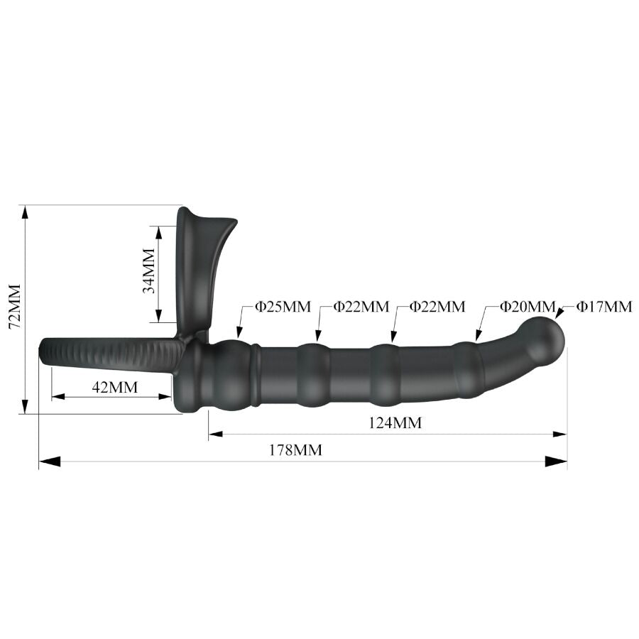 Pretty Love - Tatum Ring Vibrador Penis amb Plug 10 Vibrations Black