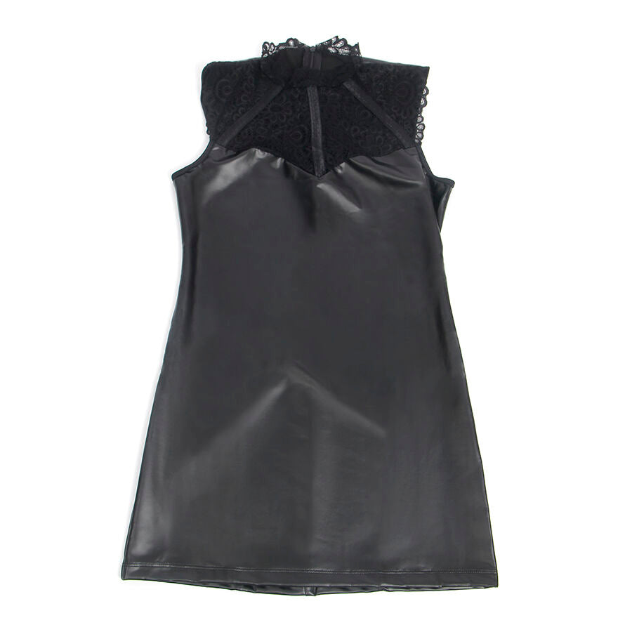 SUBBLIME - 957544 VESTIDO DE CUERO CON CUELLO DE ENCAJE