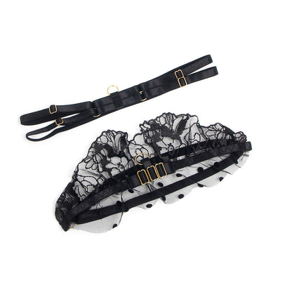 SUBBLIME - 957483 CONJUNTO SUJETADOR Y LIGA DE ENCAJE NEGRO S/M