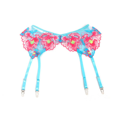 SUBBLIME - 957643 CONJUNTO SUJETADOR Y LIGUERO CON BORDADOS DE FLORES ROSAS