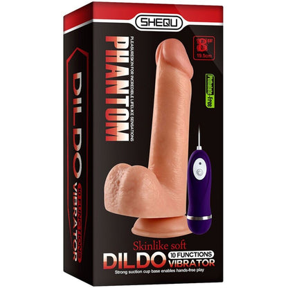 SHEQU - PHANTOM DILDO VIBRATOR WITH REMOTE CONTROL 20 CM