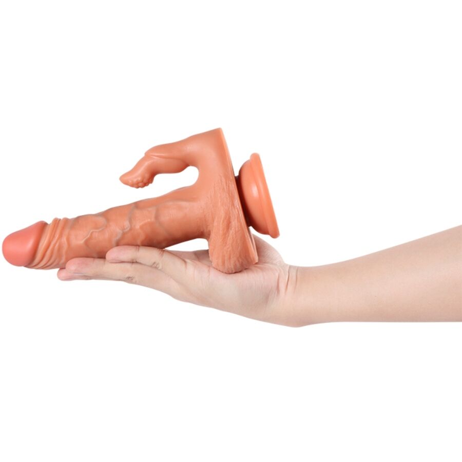 SHEQU - JULIAN DILDO AND CLITORAL STIMULATOR WITH VIBRATION AND REMOTE CONTROL 16 CM