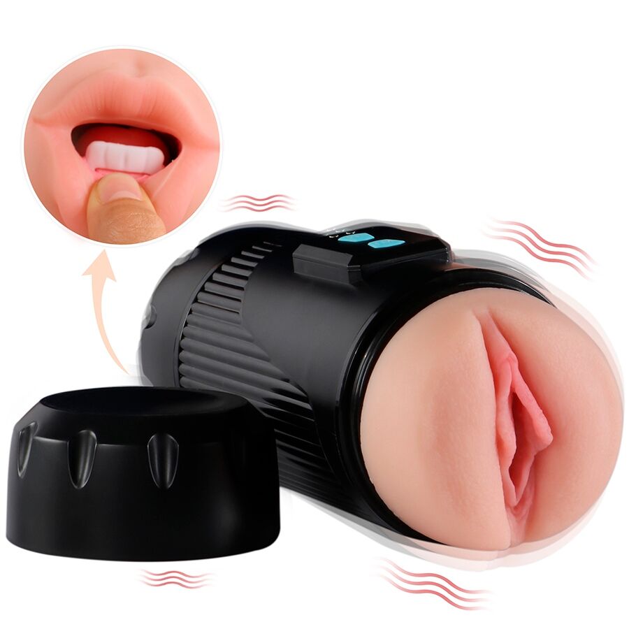 Shequ - Kay Double Masturbator amb boca doble i vibracions