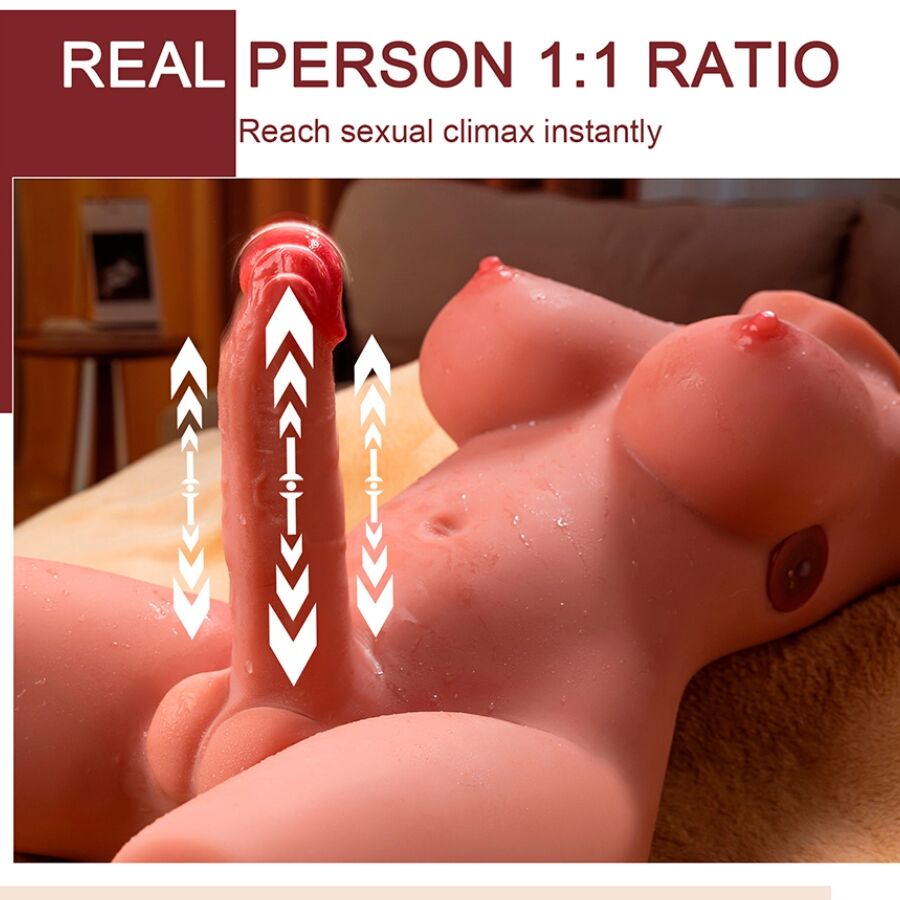Xise - Miah Lady Boy Torso femení amb consolador amb vibració i empenta de 55 cm
