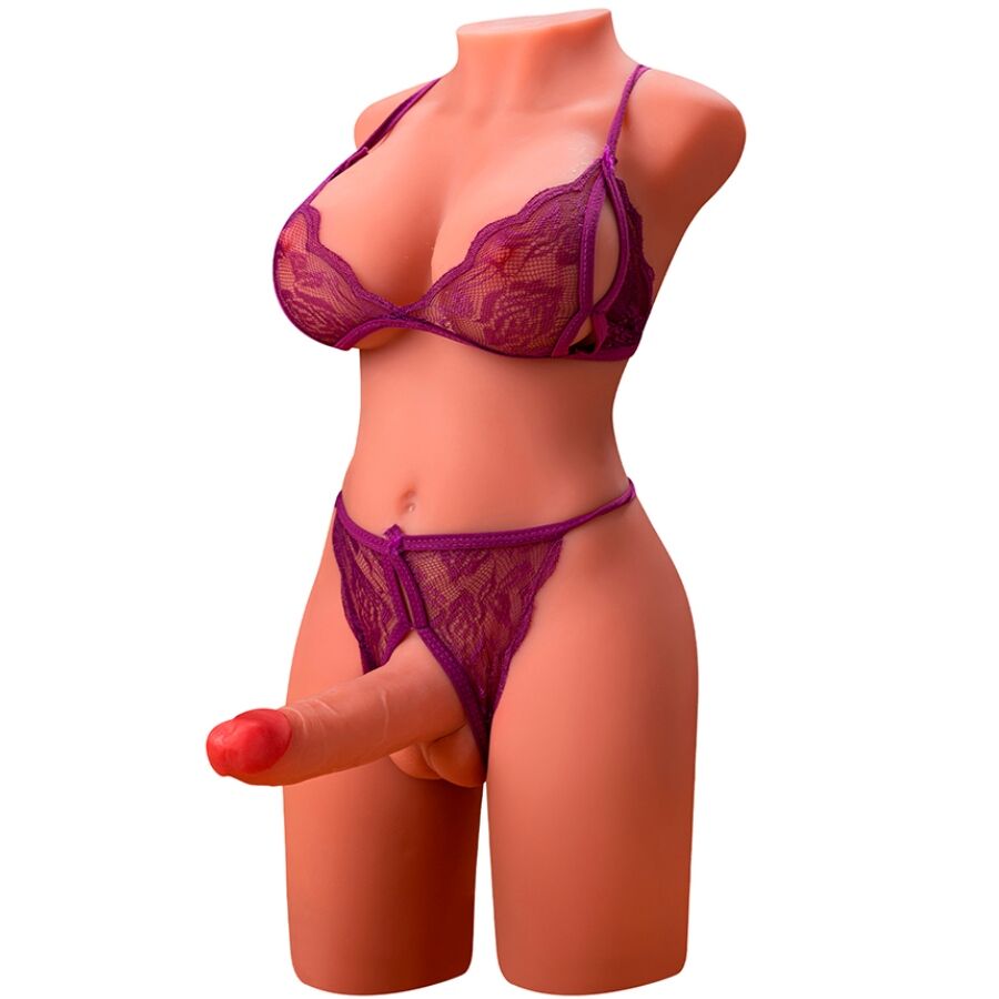 Xise - Miah Lady Boy Torso femení amb consolador amb vibració i empenta de 55 cm