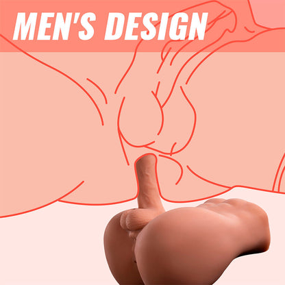 XISE - BERTLETT DILDO ASS MASTURBADOR DILDO Y ANO REALÍSTICO POSICIÓN FRONTAL CON THRUSTING 18 CM