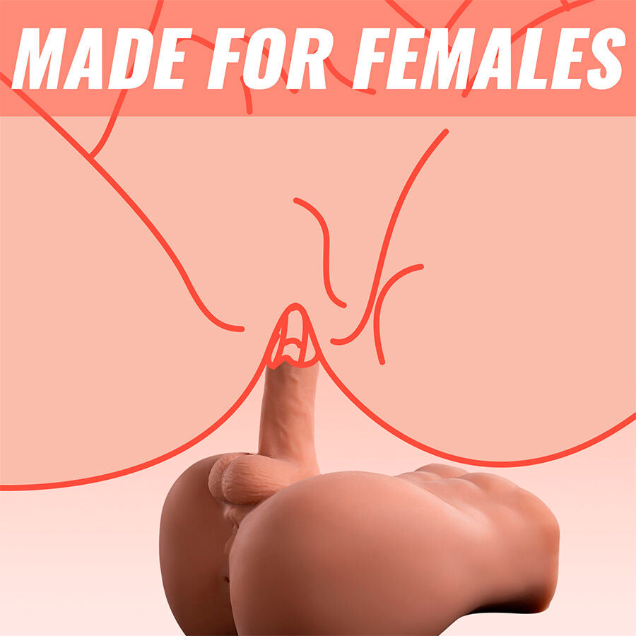 XISE - BERTLETT DILDO ASS MASTURBADOR DILDO Y ANO REALÍSTICO POSICIÓN FRONTAL CON THRUSTING 18 CM