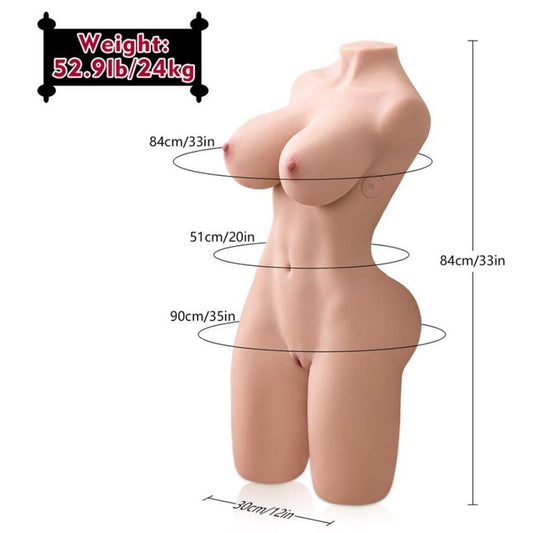 Xise - Erica empurrando o torso realista com vibração feminina 84 cm