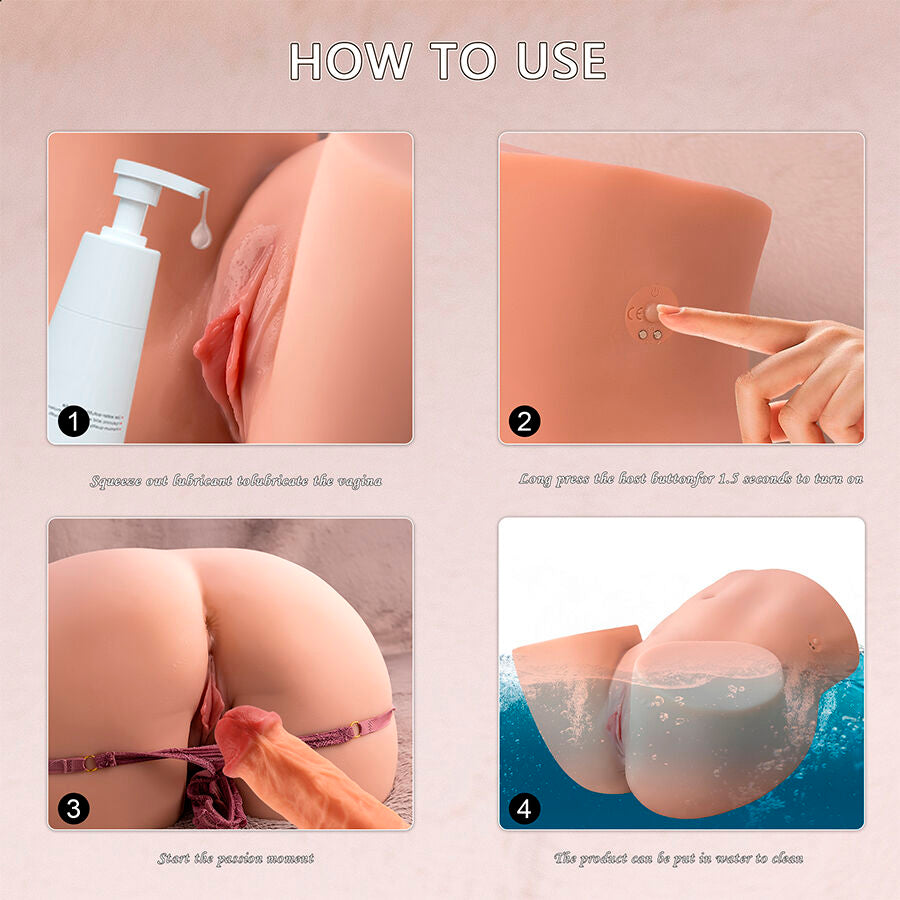 XISE - ETHEL THRUSTING MASTURBADOR VAGINA REALÍSTICO CON VIBRACIÓN MULTIPOSICIÓN