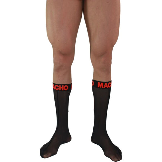 MEN'S - THIN SOCKS BLACK/RED ONE SIZE