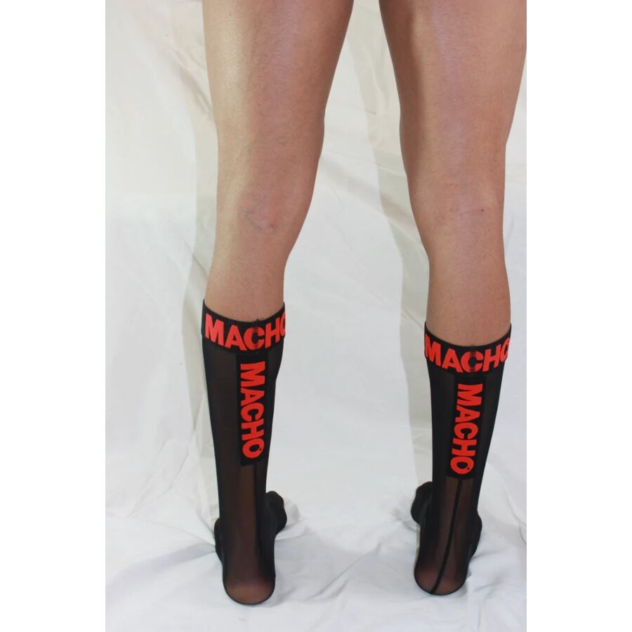 MEN'S - THIN SOCKS BLACK/RED ONE SIZE