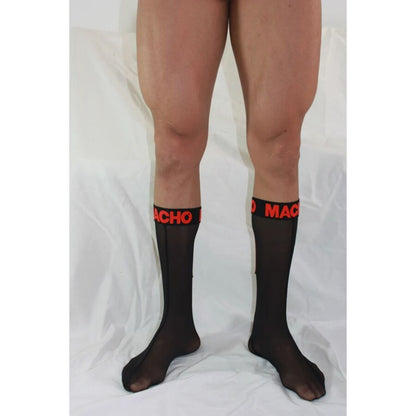 MEN'S - THIN SOCKS BLACK/RED ONE SIZE