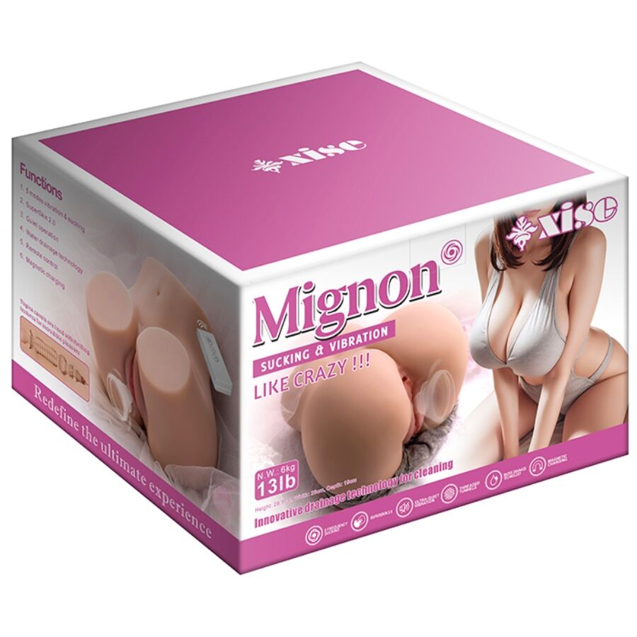 XISE - MIGNON SUCKING MASTURBADOR VAGINA REALÍSTICO CON VIBRACIÓN Y SUCCIONADOR Y CONTROL REMOTO 6 KG