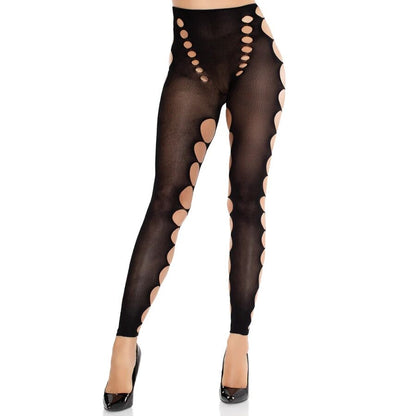 LEG AVENUE - MEDIAS OPACAS SIN COSTURAS CON CORTE EN LOS PIES NEGRO
