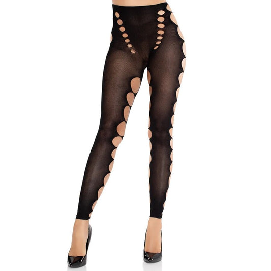 LEG AVENUE - SEAMLESS OPAQUE TOE TIGHTS BLACK