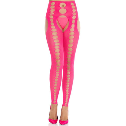 LEG AVENUE - STRAPLESS, SEAMLESS OPAQUE TIGHTS NEON PINK