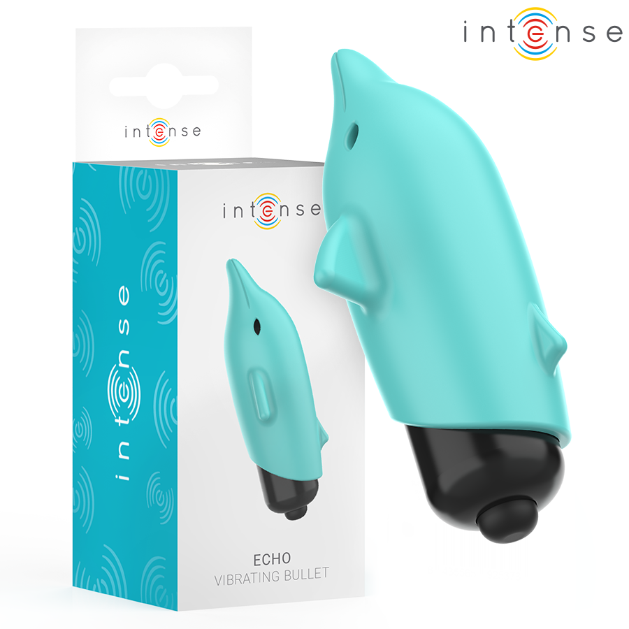 INTENSE - ECHO BULLET VIBRATING BLUE DOLPHIN 8 X 4.7 CM