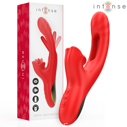 INTENSE - JESSICA MULTIFUNCTION VIBRATOR CLITORAL STIMULATION 24.8 CM RED