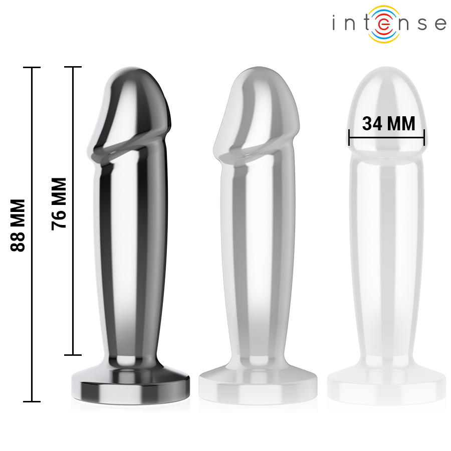 INTENSE - ANAL PLUG 10 VIBRATIONS METAL DILDO SHAPED WITH REMOTE CONTROL S