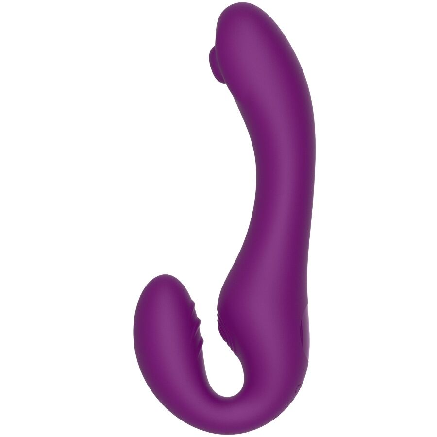 XOCOON - STRAPLESS STRAP-ON VIBRADOR 2 EN 1 CON CONTROL REMOTO MORADO