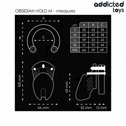 ADDICTED TOYS LOCKED - OBSIDIAN HOLD JAULA PARA PENE TALLA M