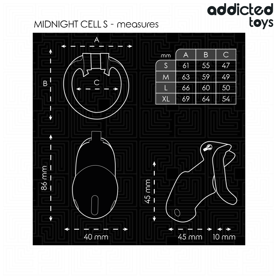 ADDICTED TOYS LOCKED - MINDNIGHT CELL JAULA PARA PENE TALLA S