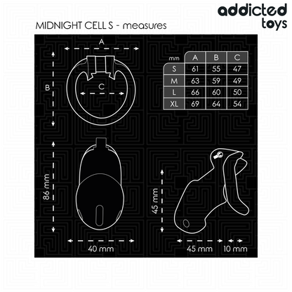 ADDICTED TOYS LOCKED - MINDNIGHT CELL JAULA PARA PENE TALLA S