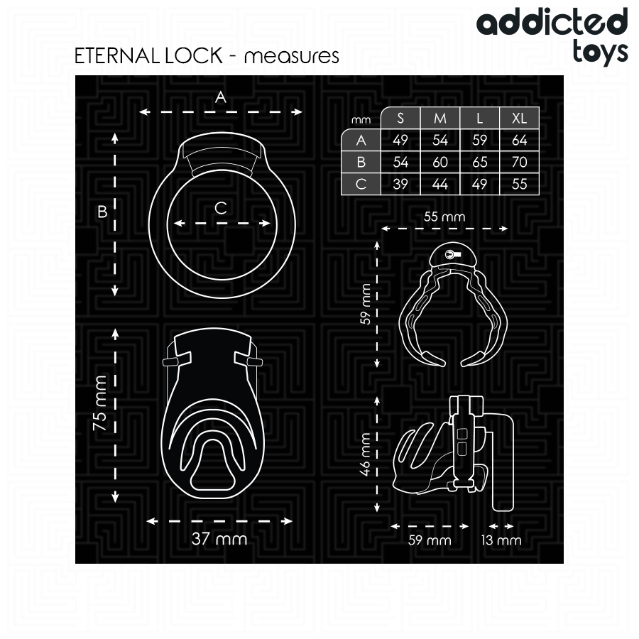 ADDICTED TOYS LOCKED - ETERNAL LOCK JAULA PARA PENE 9 CM