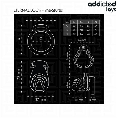 ADDICTED TOYS LOCKED - ETERNAL LOCK JAULA PARA PENE 9 CM
