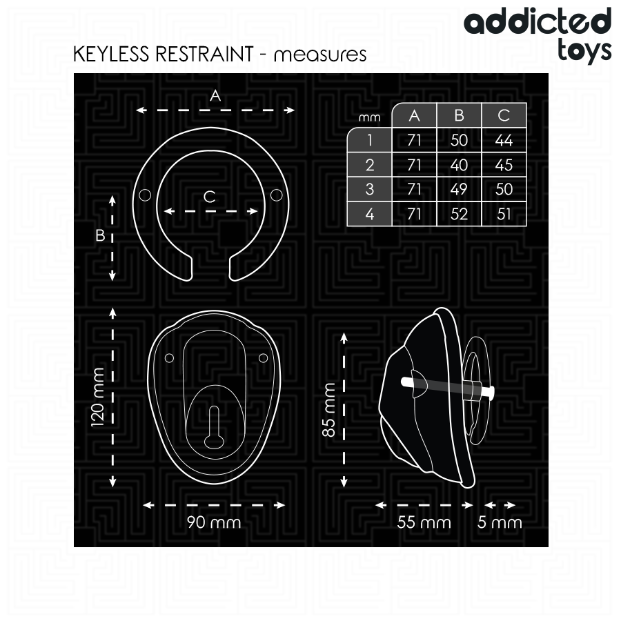 ADDICTED TOYS LOCKED - KEYLESS RESTRAINT JAULA PARA PENE 11,5 CM