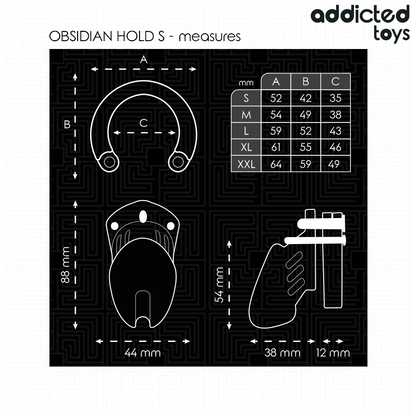 ADDICTED TOYS LOCKED - OBSIDIAN HOLD JAULA PARA PENE TALLA S