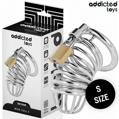 ADDICTED TOYS LOCKED - IRON CELL JAULA PARA PENE DE METAL 4 CM TALLA S