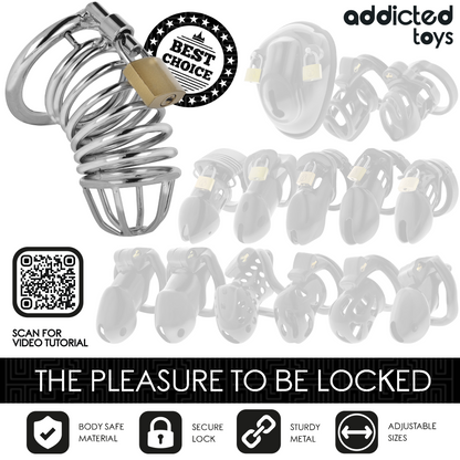 ADDICTED TOYS LOCKED - IRON CELL JAULA PARA PENE DE METAL 4 CM TALLA S