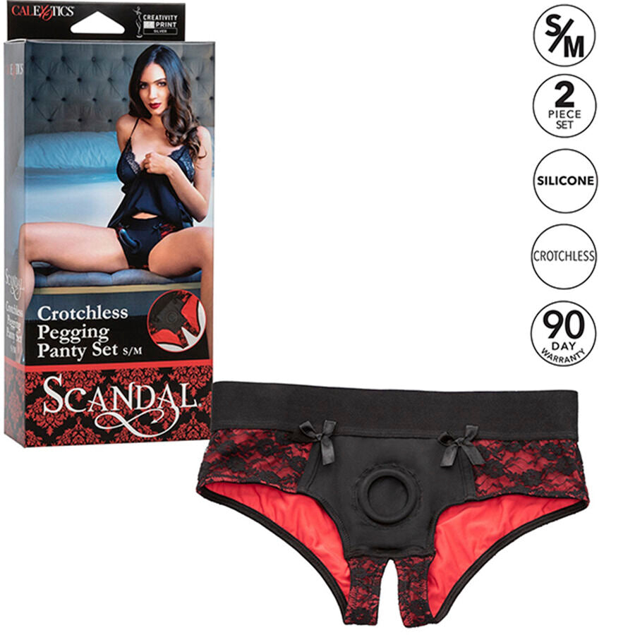 CALEXOTICS - SCANDAL SET DE BRAGUITAS SIN ENTREPIERNAS CON DILDO