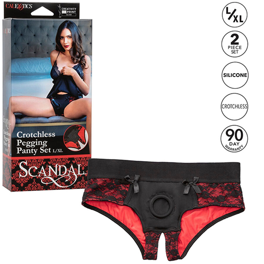 CALEXOTICS - SCANDAL SET DE BRAGUITAS SIN ENTREPIERNAS CON DILDO